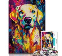 Puzzle 1000 pièces pour Adultes et Adolescents,Style Labrador Basquiat,1000 pièces pour Adolescents,Jeux d'activités familiales stimulants,Jouet de Bricolage pour décoration Murale de la Maison