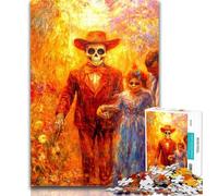 Puzzle 1000 pièces pour Adultes et Adolescents, Style Mexicain, tête de Mort, 1000 pièces pour Adultes, Anti-Stress, défi Difficile, Cadeaux du Père Noël Secret, 50x75cm