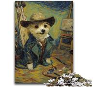 Puzzle 1000 pièces pour Adultes et Adolescents, Style Night Sky, Chien, Puzzle 1000 pièces, Jouets éducatifs, Jeux Anti-Stress, Cadeaux d'anniversaire Uniques (75x50cm)