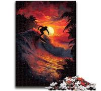 Puzzle 1000 pièces pour Adultes et Adolescents Surf sur l'océan pour Les 14 Ans et Plus Difficile à réaliser mais Amusant et Humoristique Superbes Cadeaux et Jouets 38x26cm