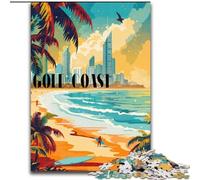 Puzzle 1000 pièces pour Adultes et Adolescents Surfing Gold Coast Jeu Stimulant Jouets Offrez-Vous des Cadeaux pour Toute la Famille à partir de 14 Ans (50x75cm) 1000 pièces