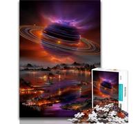 Puzzle 1000 pièces pour Adultes et Adolescents, système planétaire futuriste, Anti-Stress, défi Difficile, Chaque pièce est Unique - Jeu Familial Stimulant et Amusant 38x26cm