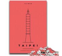 Puzzle 1000 pièces pour Adultes et Adolescents Taipei Taiwan pour Jeu éducatif, défi, décoration intérieure Unique et Cadeaux (Taille 38x26cm)