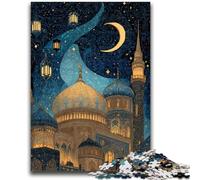 Puzzle 1000 pièces pour Adultes et Adolescents Taj Mahal la Nuit Jeu Familial Anti-Stress Défi Difficile Collection d'artistes, Beaux-Arts 26x38cm