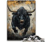Puzzle 1000 pièces pour Adultes et Adolescents Taureau en Or Noir Jeu Stimulant et Jeu en Famille Une œuvre d'art pour Les 14 Ans 50x75cm