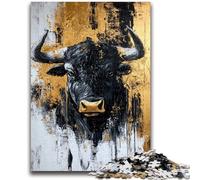 Puzzle 1000 pièces pour Adultes et Adolescents, Taureau Noir, Jouet éducatif et intellectuel décompressant, Superbes Cadeaux et Jouets, 50x75cm