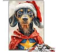 Puzzle 1000 pièces pour Adultes et Adolescents, Teckel Superman, activité familiale, décoration d'intérieur Unique et Cadeaux pour Les 14 Ans et Plus (Taille 50x75cm)