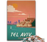 Puzzle 1000 pièces pour Adultes et Adolescents Tel Aviv, 1000 pièces pour Adultes, activité Amusante pour la Maison, Jouets pour Les Jours de Pluie, Cadeaux d'anniversaire (50x75cm)