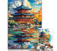Puzzle 1000 pièces pour Adultes et Adolescents, Temple Chinois Antique, idéal pour la décoration de Bureau, à partir de 14 Ans (Taille 75x50cm)