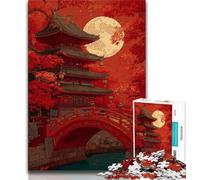 Puzzle 1000 pièces pour Adultes et Adolescents, Temple de Style Japonais, Jouet de Divertissement Familial, idéal comme Cadeau pour Toute la Famille 50x75cm