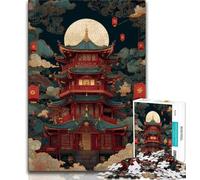 Puzzle 1000 pièces pour Adultes et Adolescents,Temple de Style Japonais,Jouets de Divertissement Familial,Chaque pièce est Unique - Jeu Familial Stimulant et Amusant,adapté aux Personnes
