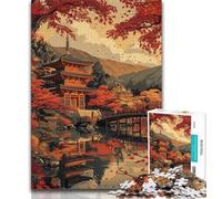 Puzzle 1000 pièces pour Adultes et Adolescents, Temple de Style Japonais, Jouets stimulants, décoration Murale, Cadeaux d'anniversaire et de Noël Uniques (75x50cm)