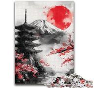 Puzzle 1000 pièces pour Adultes et Adolescents, Temple Japonais, Fleurs de Cerisier, Puzzle pour Adultes, Anti-Stress, défi Difficile, décoration d'intérieur Unique et Cadeaux (26x38cm)