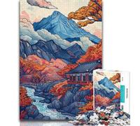 Puzzle 1000 pièces pour Adultes et Adolescents Temple Japonais, Jeu Stimulant, idéal comme Cadeau pour Toute la Famille (75x50cm)