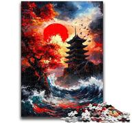 Puzzle 1000 pièces pour Adultes et Adolescents, Temples Japonais, Jouet éducatif et décompressant, idéal comme Cadeau, 26x38cm