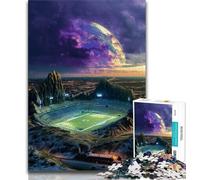 Puzzle 1000 pièces pour Adultes et Adolescents Terrain de Football, Jeux éducatifs, décoration d'intérieur, idéal comme Cadeau pour Toute la Famille (75x50cm)