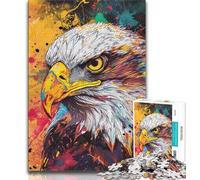 Puzzle 1000 pièces pour Adultes et Adolescents Tête d'aigle colorée, Cadeau d'anniversaire, décoration Murale pour Les 14 Ans et Plus (Taille 38x26cm)