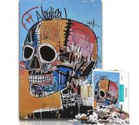 Puzzle 1000 pièces pour Adultes et Adolescents, tête de Mort Style Basquiat, 1000 pièces pour Adultes, Cadeaux Secret Santa pour Les 14 Ans et Plus (Taille 75x50cm)