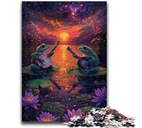 Puzzle 1000 pièces pour Adultes et Adolescents, The Frog Band au Coucher du Soleil, Jeu Stimulant, idéal comme Cadeau pour Toute la Famille, 50x75cm