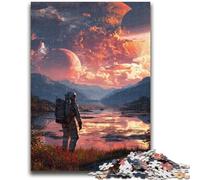 Puzzle 1000 pièces pour Adultes et Adolescents, thème Astronaute sur Une planète Extraterrestre, Jeux éducatifs, Jouets à Faire soi-même, Superbes Cadeaux et Jouets 38x26cm