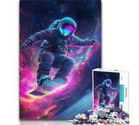 Puzzle 1000 pièces pour Adultes et Adolescents, thème Astronaute Surf, Jeux Amusants, décoration Murale, Cadeaux d'anniversaire et de Noël Uniques (38x26cm)
