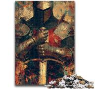 Puzzle 1000 pièces pour Adultes et Adolescents, thème Chevaliers médiévaux, pour Un Moment de détente à la Maison avec des pièces de Formes aléatoires entièrement emboîtables (75x50cm)