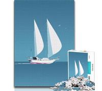 Puzzle 1000 pièces pour Adultes et Adolescents, thème voilier, Anti-Stress, Difficile, pour renforcer l'amour Entre Couples, 38x26cm