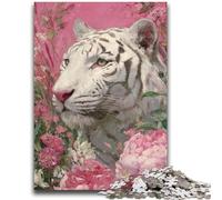 Puzzle 1000 pièces pour Adultes et Adolescents Tigre Blanc : Aidez Le Cerveau à exercer des Jouets addictifs pour cultiver la Patience Collection d'artistes, Beaux-Arts 50x75cm