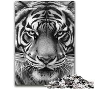 Puzzle 1000 pièces pour Adultes et Adolescents Tigre Blanc Décoration Murale Artistique et idée Cadeau d'anniversaire pour Amis, Bureau à Domicile 50x75cm