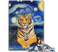 Puzzle 1000 pièces pour Adultes et Adolescents, Tigre, Ciel Nocturne, Jouets éducatifs, Jeux familiaux, Jeu éducatif pour Anniversaire et Noël, 26x38cm