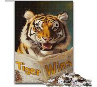 Puzzle 1000 pièces pour Adultes et Adolescents : Tigre lisant Un Journal, Jouet éléphant, Jeu intellectuel, Cadeau d'anniversaire, décoration Murale pour Les 14 Ans et Plus, 26 x 38 cm