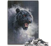 Puzzle 1000 pièces pour Adultes et Adolescents, Tigre Noir et Blanc, Jouets éducatifs et Amusants à la Maison, Cadeaux d'anniversaire et de Voyage, 38x26cm