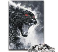 Puzzle 1000 pièces pour Adultes et Adolescents Tigre Noir et Blanc pour Les 14 Ans et Plus Jeux de Famille Jeu de Noël Cadeaux pour Femmes 50x75cm