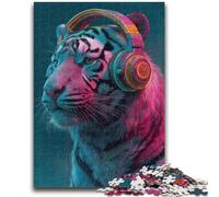 Puzzle 1000 pièces pour Adultes et Adolescents, Tigre Portant Un Casque, Jouet éducatif, Jeux familiaux Amusants, décoration d'intérieur Unique (50x75cm)