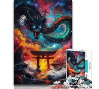 Puzzle 1000 pièces pour Adultes et Adolescents Torii Gate Dragon, Jeux éducatifs, décoration d'intérieur, décoration d'intérieur Unique et Cadeaux (Taille 75x50cm)