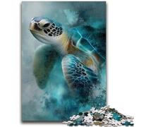 Puzzle 1000 pièces pour Adultes et Adolescents, Tortue Aquarelle, Difficile à réaliser, mais Amusant et Humoristique, Jeu éducatif pour Anniversaire, 50x75cm