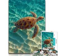 Puzzle 1000 pièces pour Adultes et Adolescents Tortue dans l'océan 1000 pièces pour Adolescents, Apprentissage éducatif est idéal comme Cadeau pour Toute la Famille (Taille 38x26cm)
