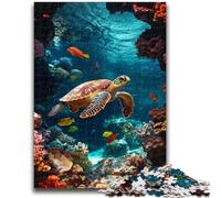 Puzzle 1000 pièces pour Adultes et Adolescents Tortue dans l'océan Jeu Stimulant Cadeaux pour Est idéal comme Cadeau pour Toute la Famille 26x38cm