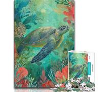 Puzzle 1000 pièces pour Adultes et Adolescents Tortue Fantastique, Difficile à réaliser mais Amusant et Humoristique, Cadeau d'anniversaire, Cadeaux, Art Mural 50x75cm