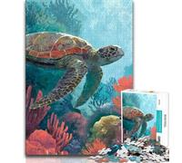 Puzzle 1000 pièces pour Adultes et Adolescents Tortue Fantastique, Jeux éducatifs, décoration d'intérieur, idéal comme Cadeau pour Toute la Famille 38x26cm