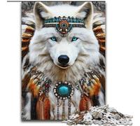 Puzzle 1000 pièces pour Adultes et Adolescents, Totem du Loup, entraînez Votre Cerveau et Vos Mains Cadeau d'anniversaire Unique pour Les 14 Ans et Plus (Taille 50x75cm)