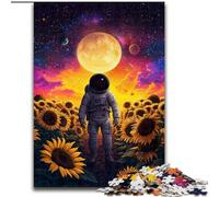 Puzzle 1000 pièces pour Adultes et Adolescents Tournesol Astronaute, Jouets éducatifs et éducatifs pour la Famille, Cadeaux d'anniversaire et Cadeaux Uniques (Taille 26x38cm)