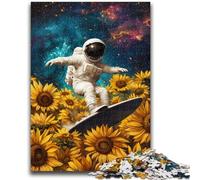 Puzzle 1000 pièces pour Adultes et Adolescents Tournesol Astronaute pour et 14 Ans et Plus Jeu Impossible Cadeau d'anniversaire de Noël 50x75cm