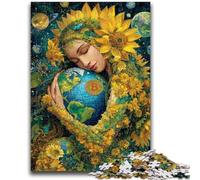 Puzzle 1000 pièces pour Adultes et Adolescents Tournesol Fille Jeux éducatifs Décoration de la Maison Jeu éducatif pour Anniversaire, Noël 26x38cm