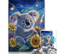 Puzzle 1000 pièces pour Adultes et Adolescents Tournesol Koala, Jeux Amusants, décoration Murale, Cadeaux d'anniversaire et de Noël Uniques 75x50cm