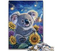 Puzzle 1000 pièces pour Adultes et Adolescents Tournesol Koala Jeux éducatifs Décoration de la Maison Cadeau d'anniversaire, Cadeaux pour 14 Ans et Plus 50x75cm