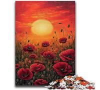 Puzzle 1000 pièces pour Adultes et Adolescents Tournesols au Coucher du Soleil Aide Le Cerveau à exercer Jouets addictifs pour cultiver la Patience Décoration Murale 26x38cm