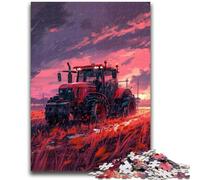 Puzzle 1000 pièces pour Adultes et Adolescents Tracteur Rouge Jouet éducatif Anti-Stress Cadeaux du Père Noël Secret pour Les 14 Ans 26x38cm