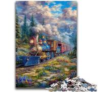 Puzzle 1000 pièces pour Adultes et Adolescents, Train en Mouvement pour Les 14 Ans et Plus Difficile à Terminer, mais Amusant et Humoristique, Cadeau d'anniversaire 50x75cm