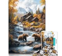 Puzzle 1000 pièces pour Adultes et Adolescents, Trois Grizzlis, Jouets éducatifs, Jeux de Famille, Cadeaux pour Amis et Famille, 50x75cm
